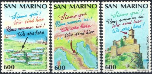 Potovn znmky San Marino 1990 Evropsk rok turistiky Mi# 1435-37 - zvtit obrzek