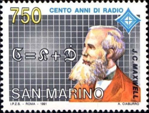 Poštovní známka San Marino 1991 James Clerk Maxwell, fyzik Mi# 1487
