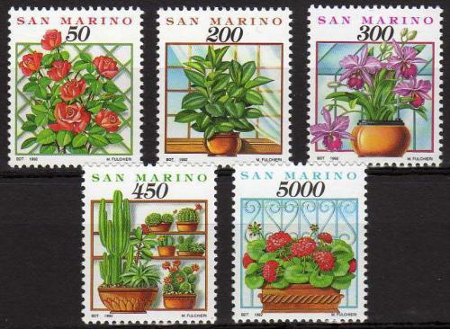 Poštovní známky San Marino 1992 Kvìtiny Mi# 1503-07 Kat 7€