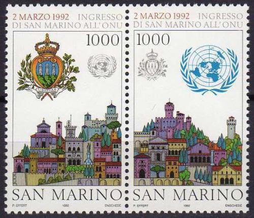 Potovn znmky San Marino 1992 Pohled na msto Mi# 1514-15 - zvtit obrzek