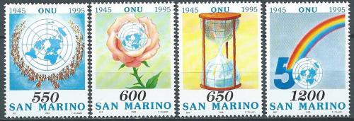 Poštovní známky San Marino 1995 OSN, 50. výroèí Mi# 1603-06