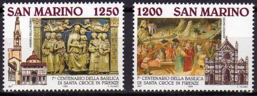 Poštovní známky San Marino 1995 Bazilika Santa Croce ve Florencii Mi# 1609-10