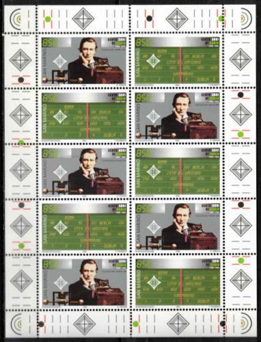 Poštovní známky San Marino 1995 Guglielmo Marconi, fyzik Mi# 1615-16 Bogen Kat 12€