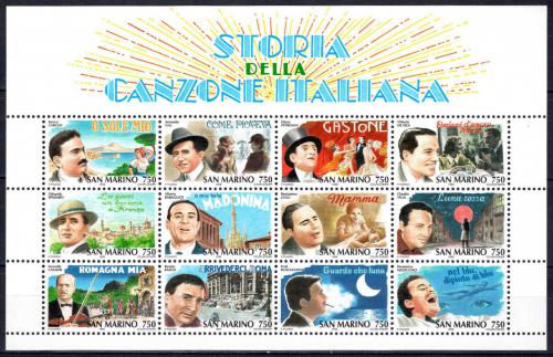 Poštovní známky San Marino 1996 Zpìváci Mi# Block 21