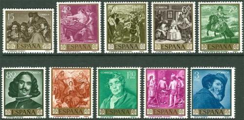 Poštovní známky Španìlsko 1959 Umìní, Diego Velázquez Mi# 1135-44