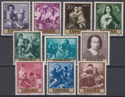 Poštovní známky Španìlsko 1960 Umìní, Bartolomé Esteban Murillo Mi# 1167-76