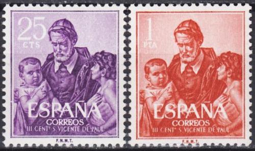 Poštovní známky Španìlsko 1960 Vinzenz von Paul Mi# 1191-92