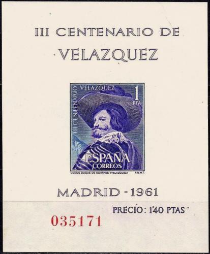 Poštovní známka Španìlsko 1961 Umìní, Velázquez Mi# Block 16 Kat 8€
