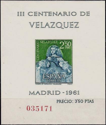 Poštovní známka Španìlsko 1961 Umìní, Velázquez Mi# Block 17 Kat 8€