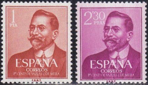 Poštovní známky Španìlsko 1961 Vázquez de Mella, spisovatel a politik Mi# 1246-47