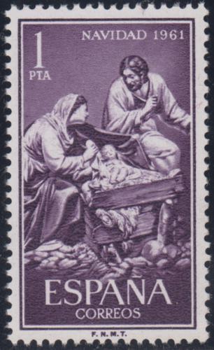 Poštovní známka Španìlsko 1961 Vánoce, socha, José Ginés Mi# 1295