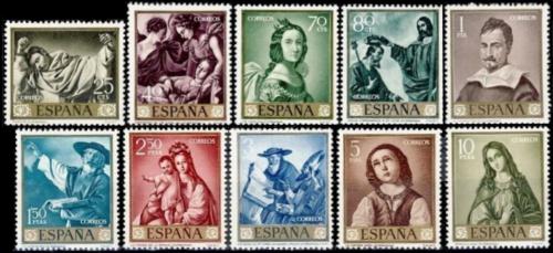 Poštovní známky Španìlsko 1962 Umìní, Francisco de Zurbarán Mi# 1304-13 Kat 18€