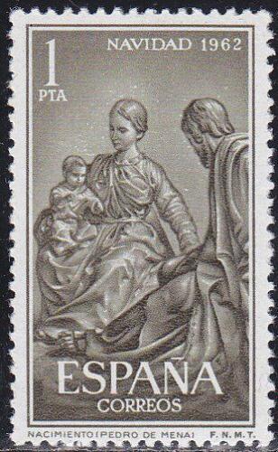 Poštovní známka Španìlsko 1962 Vánoce, socha, Pedro de Mena Mi# 1372