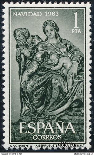 Poštovní známka Španìlsko 1963 Vánoce, socha, Alonso Berruguete Mi# 1429