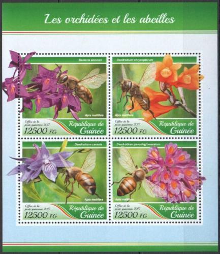Poštovní známky Guinea 2017 Vèely a orchideje Mi# 12540-43 Kat 20€