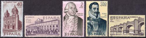 Poštovní známky Španìlsko 1969 Budovatelé Ameriky Mi# 1832-36