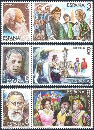 Poštovní známky Španìlsko 1982 Hudební skladatelé Mi# 2539-44