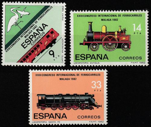 Poštovní známky Španìlsko 1982 Lokomotivy Mi# 2556-58