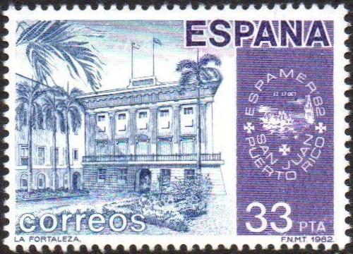 Poštovní známka Španìlsko 1982 Pevnost v San Juan, Portoriko Mi# 2559