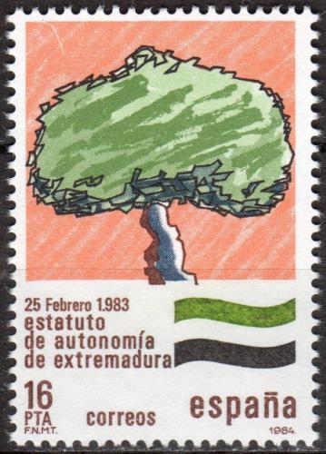 Potovn znmka panlsko 1984 Autonomie pro Estremadura Mi# 2621