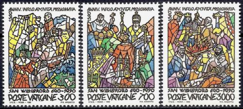 Poštovní známky Vatikán 1990 Misionáøská èinnost svatého Willibrorda Mi# 999-1001