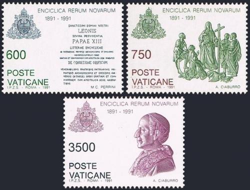 Poštovní známky Vatikán 1991 Rerum Novarum, 100. výroèí Mi# 1035-37 Kat 5.50€