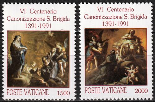 Poštovní známky Vatikán 1991 Svatá Birgitta Mi# 1038-39 Kat 4.80€