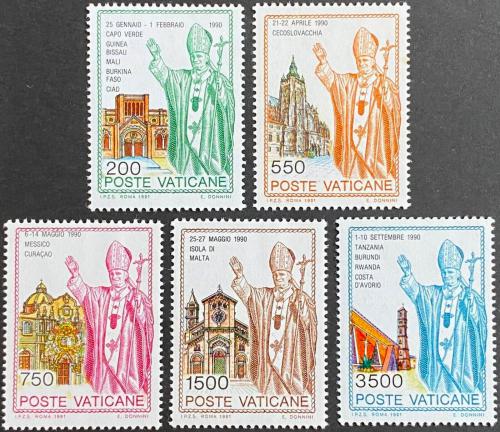 Poštovní známky Vatikán 1991 Cesty papeže Jana Pavla II. Mi# 1046-50 Kat 8.50€