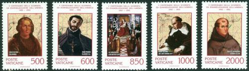 Poštovní známky Vatikán 1992 Christianizace Ameriky Mi# 1051-55 Kat 6€