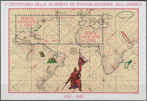 Poštovní známky Vatikán 1992 Christianizace Ameriky Mi# Block 13