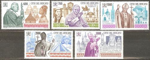 Poštovní známky Vatikán 1994 Cesty papeže Jana Pavla II. Mi# 1128-32 Kat 12€