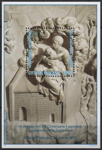 Poštovní známka Vatikán 1995 Panna Marie, mramorová deska baziliky Mi# Block 15