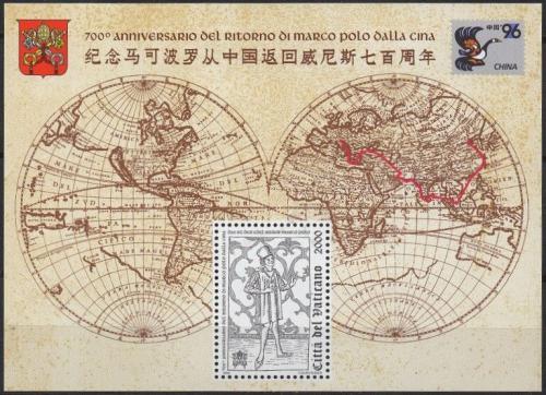 Poštovní známka Vatikán 1996 Návrat Marco Pola z Èíny Mi# Block 16