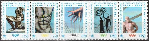 Poštovní známky Vatikán 1996 Novodobé olympijské hry, 100. výroèí Mi# 1174-78 Kat 14€