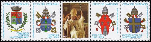 Poštovní známka Vatikán 1997 Papež Jan Pavel II. a erby Mi# 1226
