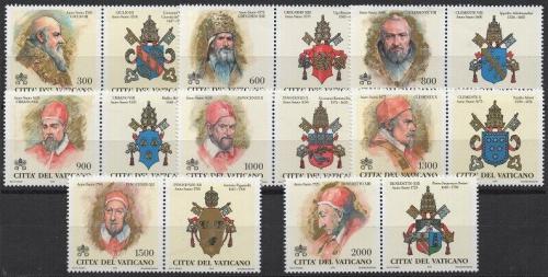 Poštovní známky Vatikán 1999 Papeži a erby Mi# 1269-76 Kat 24€