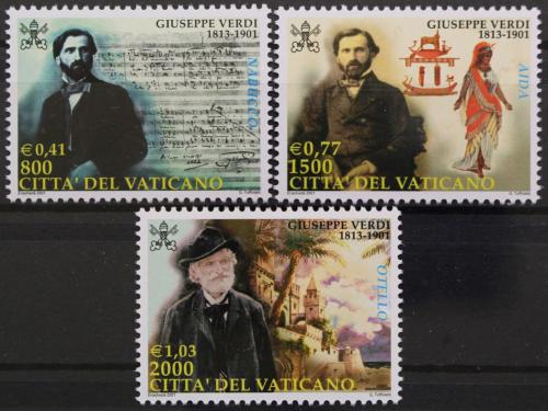 Poštovní známky Vatikán 2001 Giuseppe Verdi Mi# 1369-71