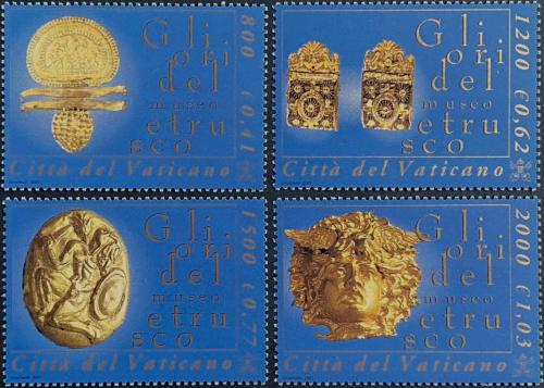 Poštovní známky Vatikán 2001 Zlaté exponáty Etruského muzea Mi# 1386-89
