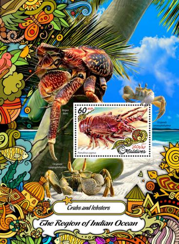 Poštovní známka Maledivy 2017 Krabi Mi# Block 1017
