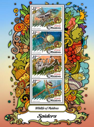 Poštovní známky Maledivy 2017 Pavouci Mi# 6788-91 Kat 11€