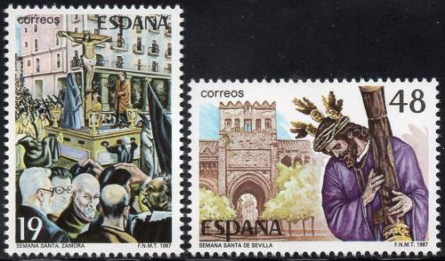 Poštovní známky Španìlsko 1987 Svatý týden v Zamoøe a Seville Mi# 2777-78