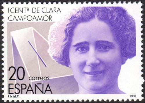 Potovn znmka panlsko 1988 Clara Campoamor, spisovatelka Mi# 2812