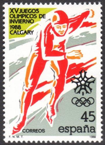 Poštovní známka Španìlsko 1988 ZOH Calgary, rychlobruslení Mi# 2813