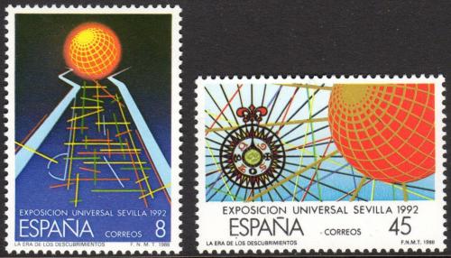 Potovn znmky panlsko 1988 Svtov vstava EXPO 92, Sevilla Mi# 2818-19