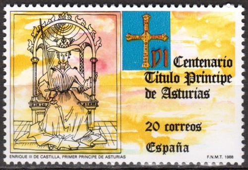 Potovn znmka panlsko 1988 Krl Heinrich III. Kastilsk Mi# 2856 - zvtit obrzek