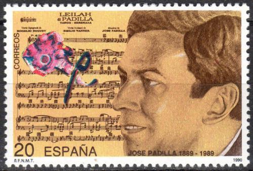 Poštovní známka Španìlsko 1990 José Padilla, skladatel Mi# 2948