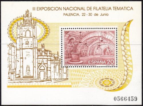 Poštovní známka Španìlsko 1990 Krypta katedrály v Palencii Mi# Block 37