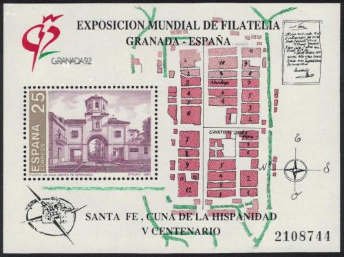 Potovn znmka panlsko 1991 Santa Fe, 500. vro Mi# Block 39 - zvtit obrzek