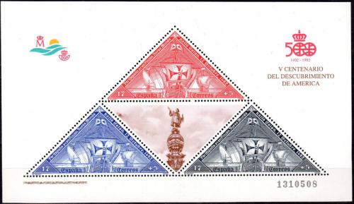 Poštovní známky Španìlsko 1992 Objevení Ameriky, 500. výroèí Mi# Block 42