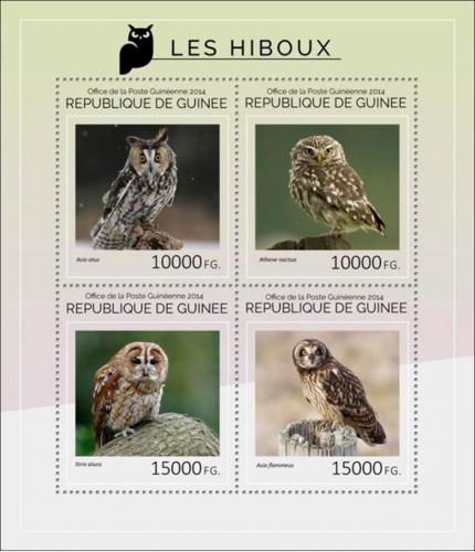 Poštovní známky Guinea 2014 Sovy Mi# 10572-75 Kat 20€